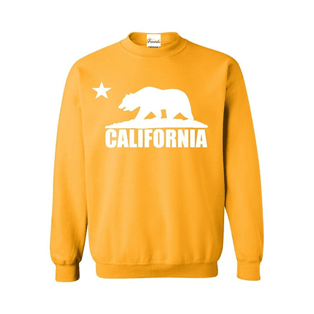 ARTIX California Republic Bear White Unisex Crewneck California Sweatshirts ARTIX California Republic Bear White Unisex Crewneck California Sweatshirts